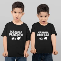 summer t shirt kids harajuku hakuna matata clothes streetwear cartoon lion king print baby girl boy children tshirt black tops