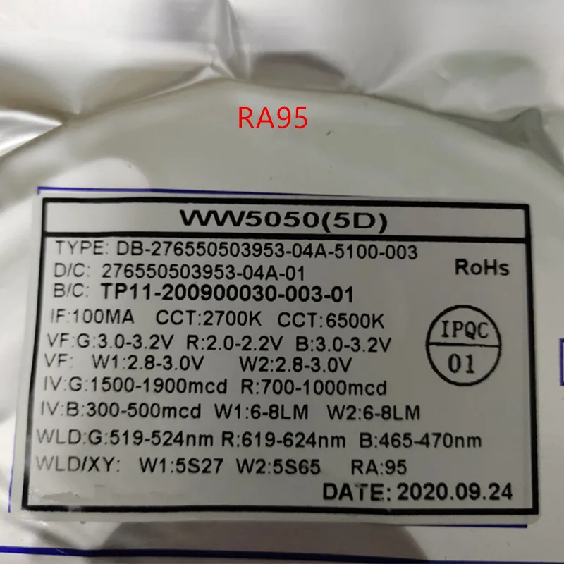 Новинка 100 шт. 5050 RGB + CCT светодиодный чип RGBWW SMD чипы белый теплый 5 в 1 RA80