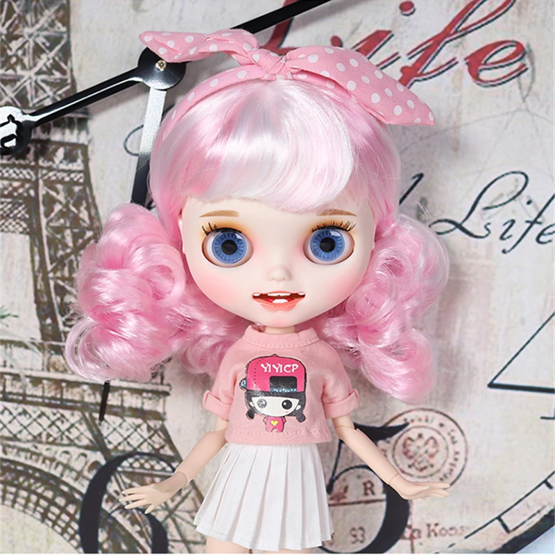 ICY DBS Blyth doll licca body toy белая юбка розовая рубашка Милая Одежда для девочек наряды в
