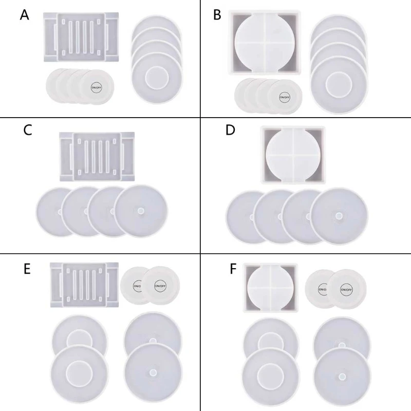 

M7DD Glowing led Coaster Epoxy Resin Mold Cup Mat Silicone Mould Crafts Decor Mold