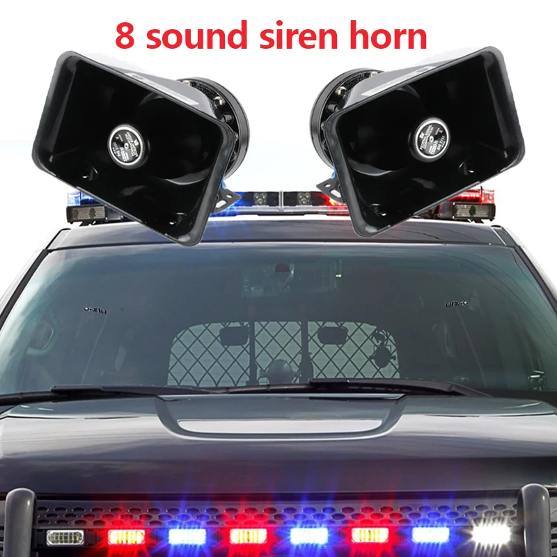 

12 В 8 звуковой громкий сигнал сирена черный громкоговоритель для автомобиля грузовика предупреждающий сигнал сигнализации полицейский пожарный громкоговоритель ASE/CJB/модуль системы Bluetooth