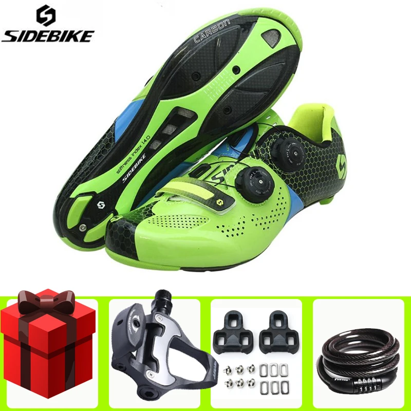 

Sidebike Carbon Fiber Cycling Shoes Sapatilha Ciclismo Add Pedal Set Men Sneakers Women Self-Locking Road Bike Athletic Riding