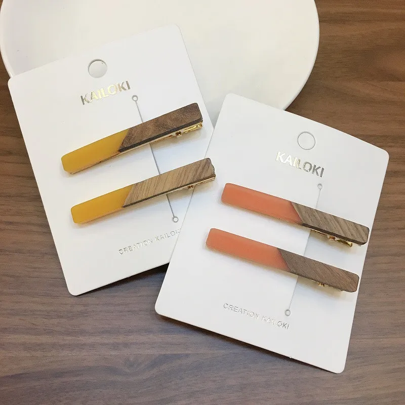 2 шт./компл. DIY Деревянные заколки для волос простой зажим инструменты укладки