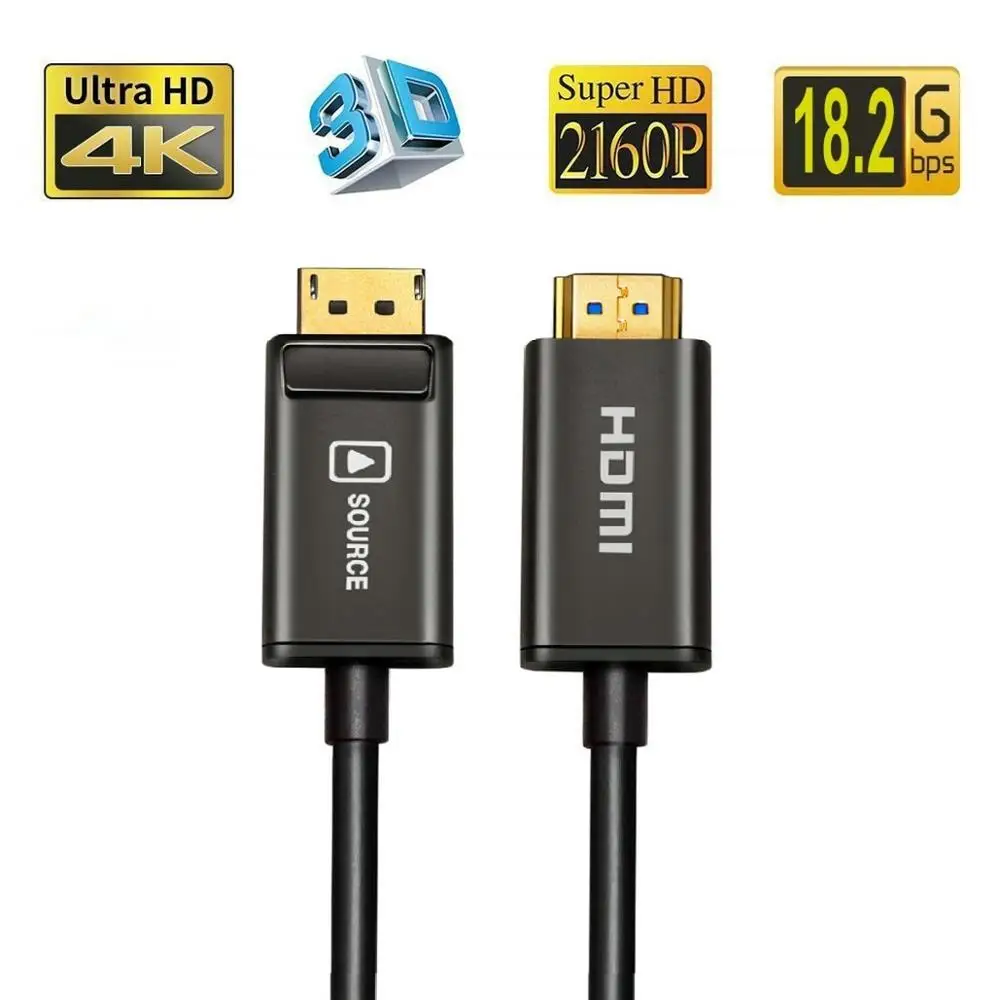 Волоконно-оптический кабель Ultra HDR HDMI2.0b 50 метров порта дисплея/DP к HDMI 18 Гбит/с