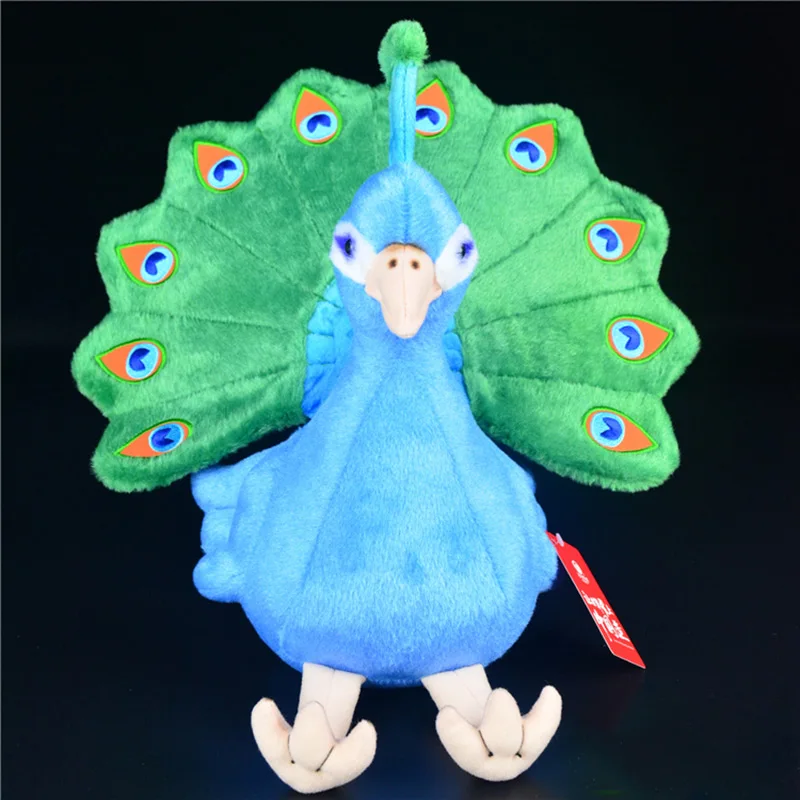Peacock 30 см реалистичные Павлин чучело игрушки высокого качества Мягкая настоящая жизнь Peafowl птица плюшевая игрушка Подарки для детей - Цвет: Peacock