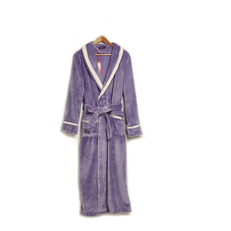 

New Thicker And Longer Plus Size Mink Velvet Couple Nightgown For Men And Women Mosaic Inlaid Flannel Bathrobe Sleepwear Pyjama