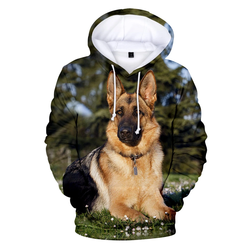

Толстовка в стиле оверсайз для мужчин и женщин, свитшот с 3D-принтом немецкой овчарки, Повседневный пуловер, худи для влюбленных собак, Осень-...