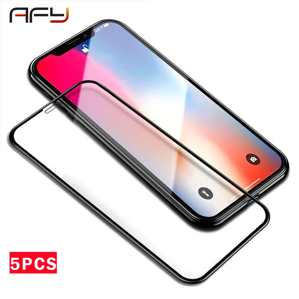 AFY 5 шт закаленное стекло для iPhone Xr Xs Max X 5S 6 6S Plus 7 8 Защита экрана Plus|Защитные стёкла