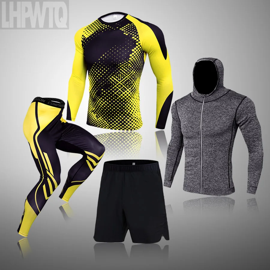 

Мужской компрессионный костюм, леггинсы, трико для спортзала, тренировочная спортивная одежда, тренировочный спортивный костюм для бега, т...