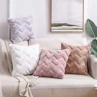 fur plush sofa cushion cover soft fluffy throw pillow cover pillowcase warm bed decor home decoration pink pillow case 45x45cm