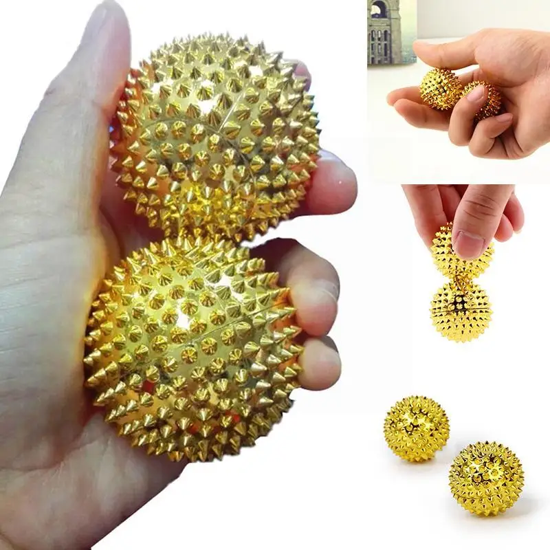

1pair Magnetic Massage Ball Roller Fitness Spiky Exercise Ball Hand Muscle Ball Myofascial Release Massage Relaxation W2s2