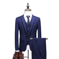 latest coat pant designs classic plaid suit men royal blue wedding suits for men formal tuxedos party business men suit 3 pcs