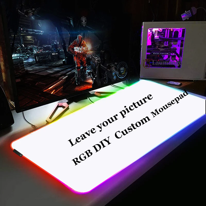 

DIY RGB Mouse Pad LED Republic of Gamers Computer Laptop Keyboard Red Mouse Pad Waterproof Colorful Gaming Table Pad Custom