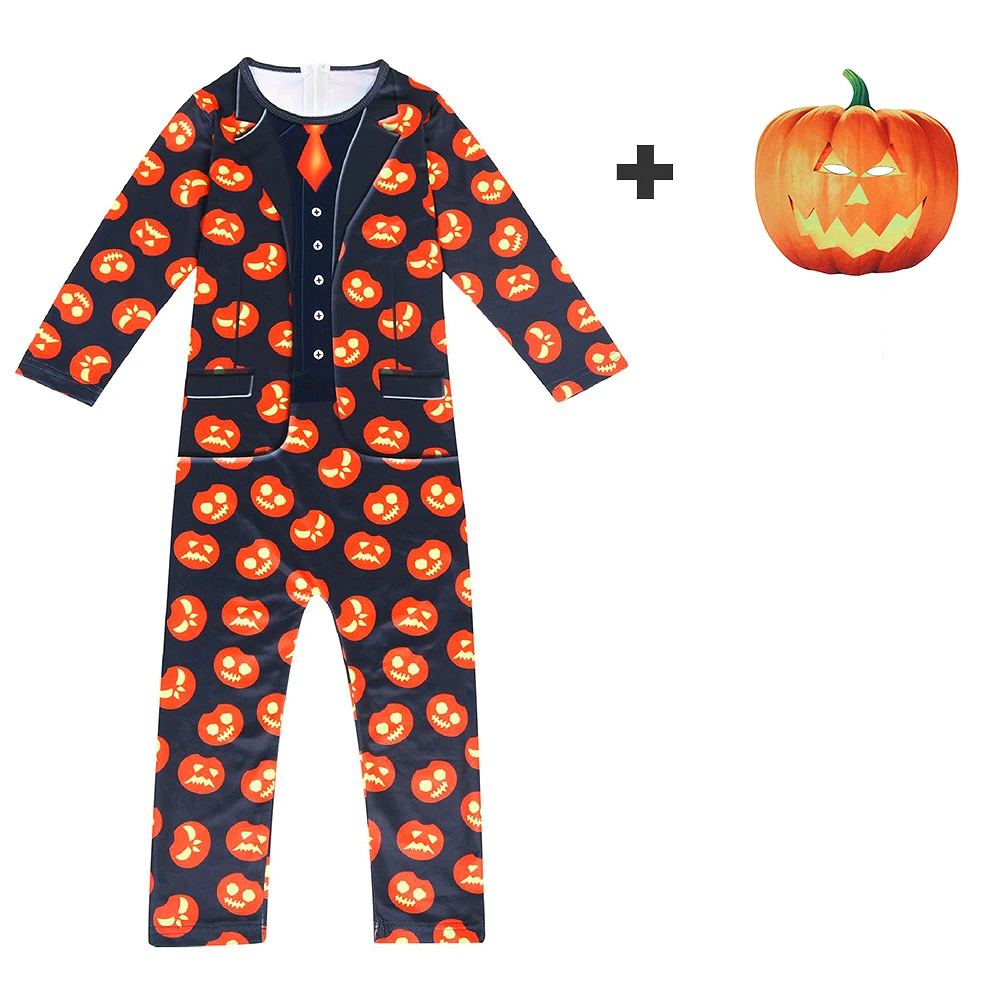Детский костюм на Хэллоуин одежда для мальчиков комбинезон с тыквой страшный