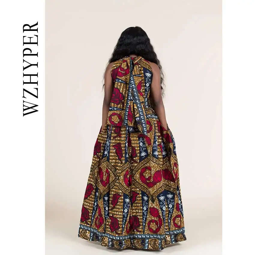 Женское летнее платье в африканском стиле с цветочным принтом элегантные