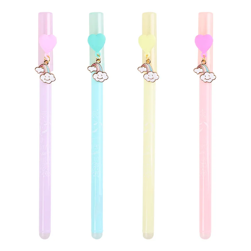

36 pcs/lot Kawaii Rainbow Pendant Erasable Gel Pen Cute Blue Ink Signature Pens Promotional Gift Stationery School Supplies