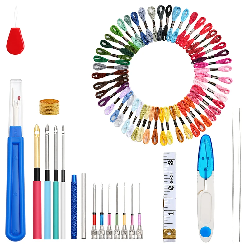 1 Set Embroidery Starter Kit Cross Stitching Sewing Tools Includes Punch Needle DIY Sweing Supplies | Дом и сад