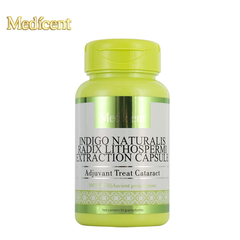 

Medicent Indigo Naturalis Radix Lithospermi Extraction Capsule, Adjuvant Treat Cataract, Cure Progressive visual glare, 50pcs.