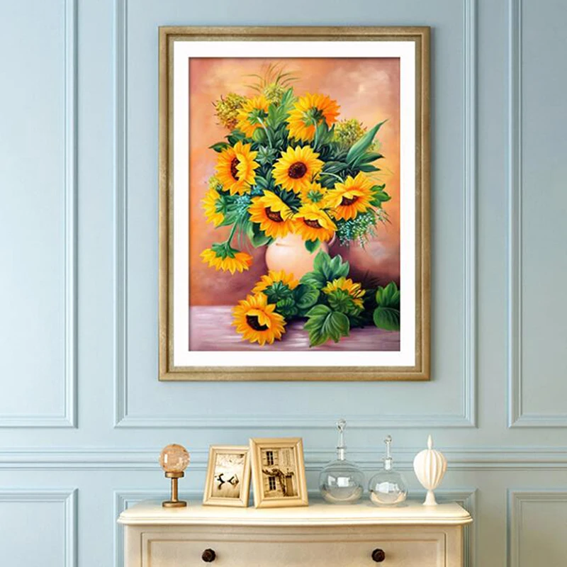 DIY подсолнухи Алмазная картина вышивка крестиком набор Стразы мозаика для