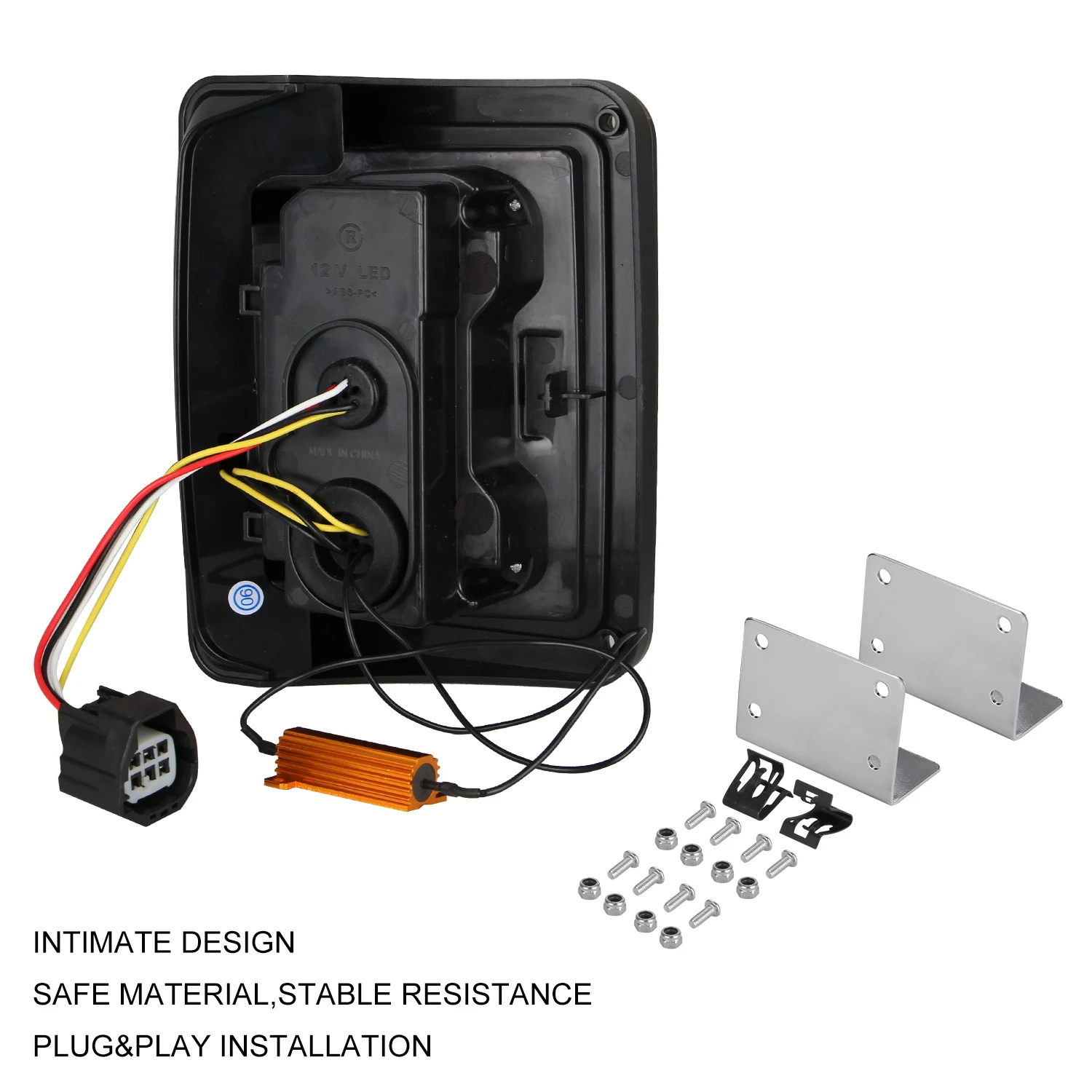 Красный светодиодный задний фонарь в сборе с указателем поворота и резервным