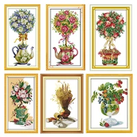 joy sunday stamped cross stitch the fruit and flowers patterns 14ct 11ct print counted handmade embroidery needlework decor sets