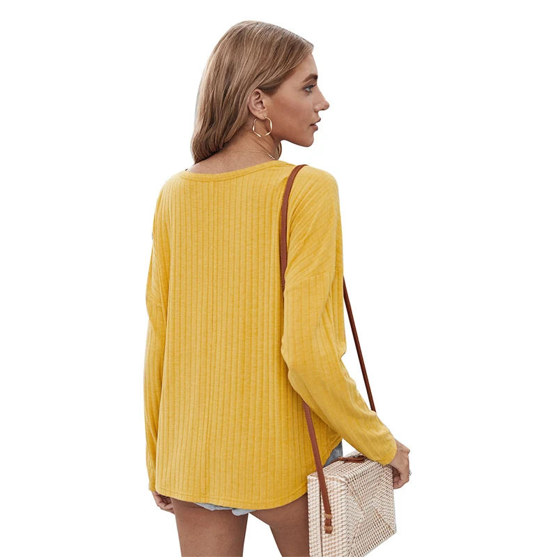 Женский трикотажный пуловер CINESSD желтый однотонный кардиган на пуговицах с v