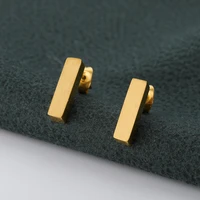icftzwec stainless steel geometric simple bar stud earrings for women rectangle gold colour earring boucles doreilles femme