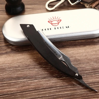 Складная безопасная прямая Бритва для парикмахера из высокоуглеродистой стали с