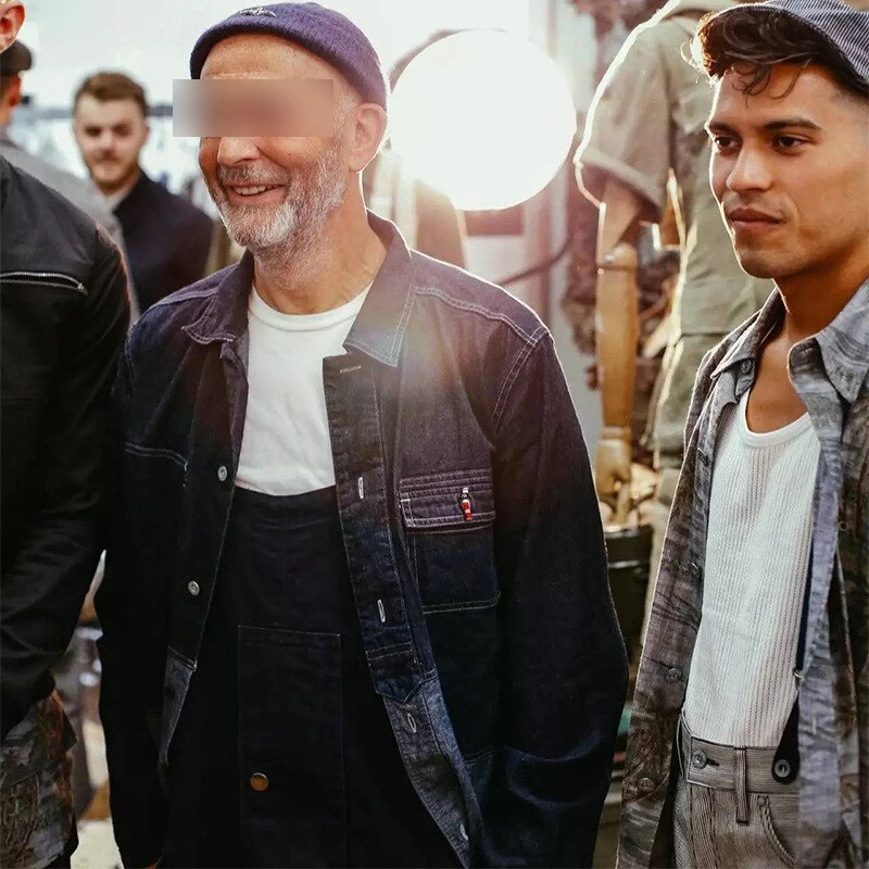 Рубашка-карго Мужская джинсовая модная повседневная Уличная блуза из денима со