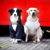 pet wedding clothes for medium large dogs coat striped pet shirt clothing for tuxedo formal dog suit big dog samoyed husky