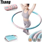 Спортивный обруч для похудения, эластичный пояс из нержавеющей стали, 6 секций