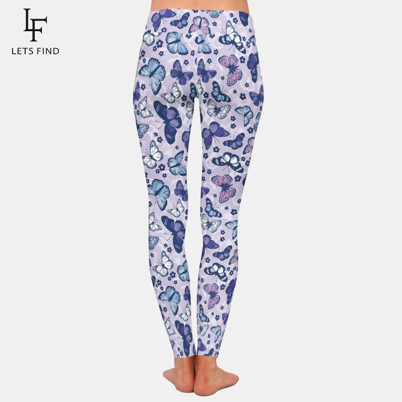 LETSFIND новый дизайн бабочки и цветочным принтом для девочек Леггинсы Модные с