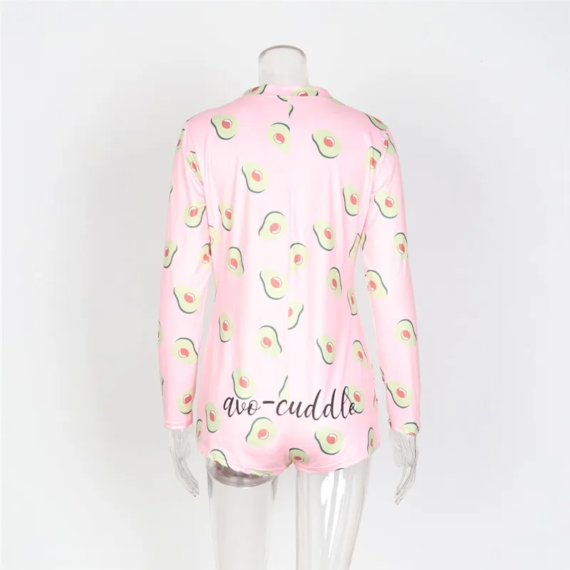 

2020 Sexy Women Deep V-neck Bodycon Sleepwear Jumpsuit Bodysuit Shorts Romper Bodysuit Leotard Long Sleeve Print Button Bodysuit