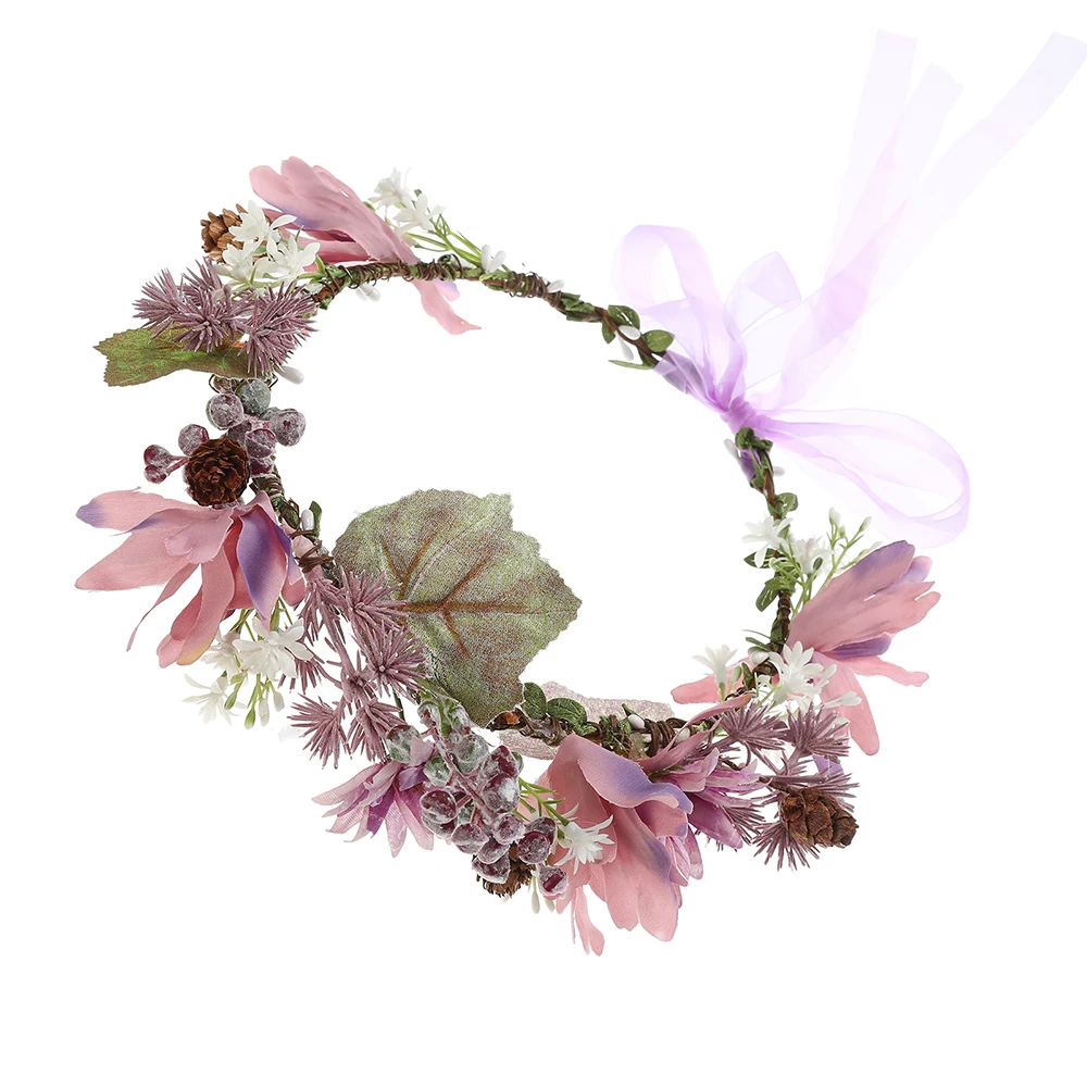 Женский цветочный венок AWAYTR свадебный на голову с цветочной гирляндой для