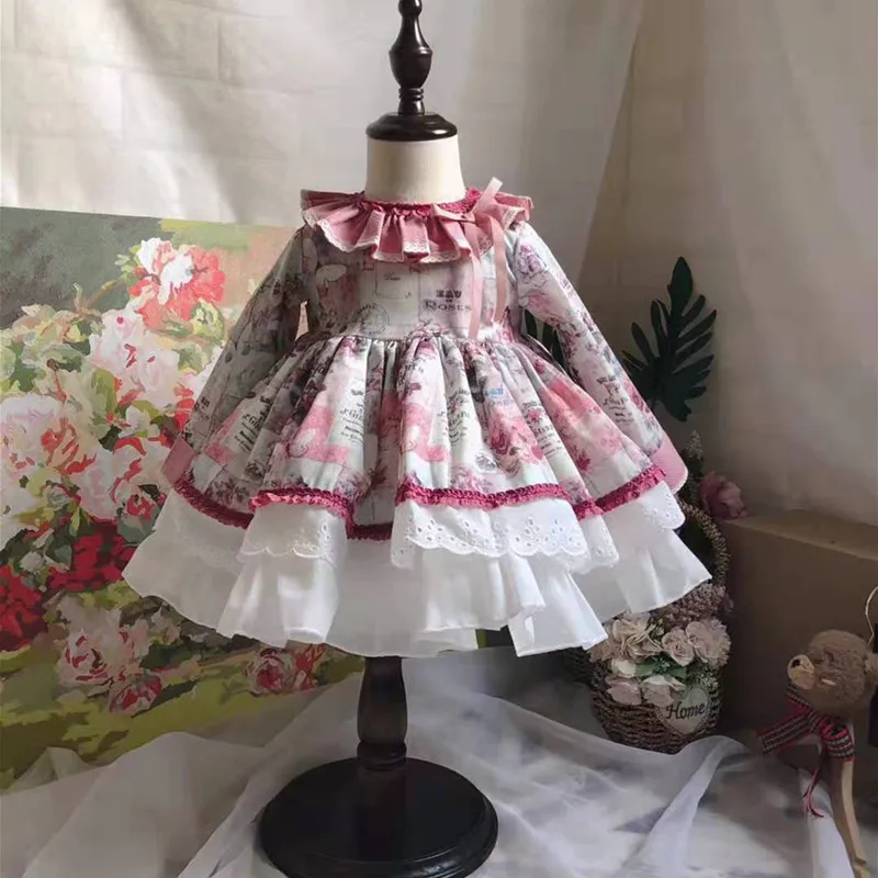 Осень-зима От 0 до 7 лет испанское английское стильное праздничное платье