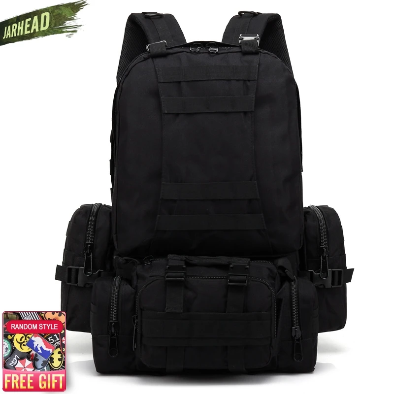 Обновленный тактический рюкзак 50L мужской военный 4 в 1 Молл спортивный уличный