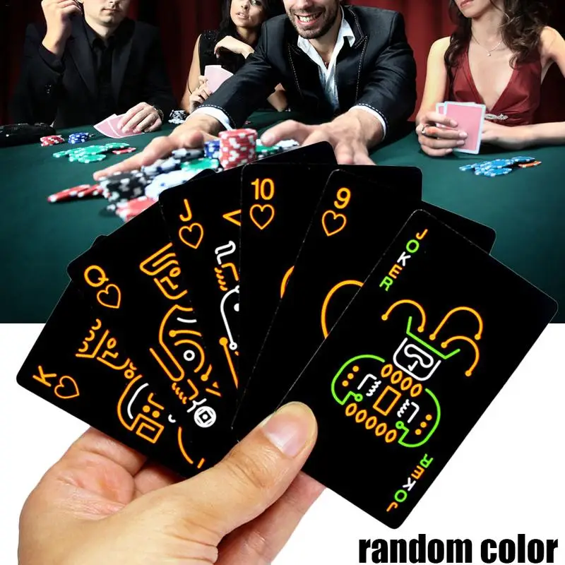 Черные светящиеся флуоресцентные покерные карты игральные светится в темноте
