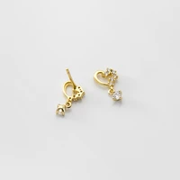 new fashion korean version of simple small fresh sweet love earrings hollow diamond tassel earrings wedding party jewelry