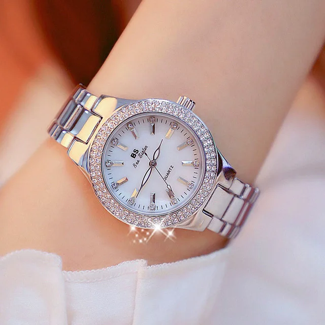 

Ladies Wrist Watches Dress Gold Watch Women Crystal Diamond Watches Women Watches Stainless Steel Silver Clock 2021