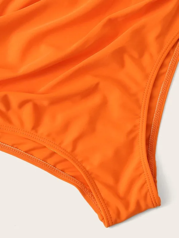 Swimwear Women Sunflower Print Ruffle Two Piece Swimsuit Female Halter Bathing Suit Beach High Waist Swimwear Banador Mujer
