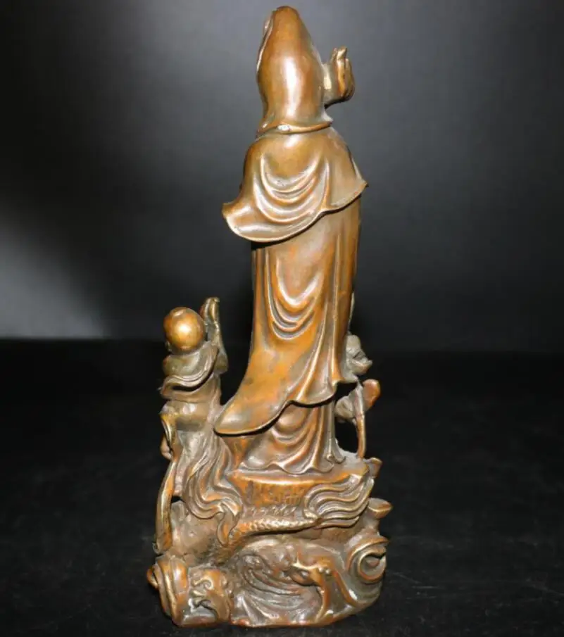 Китай (материк) Латунь Мальчик богини милости ремесла статуя