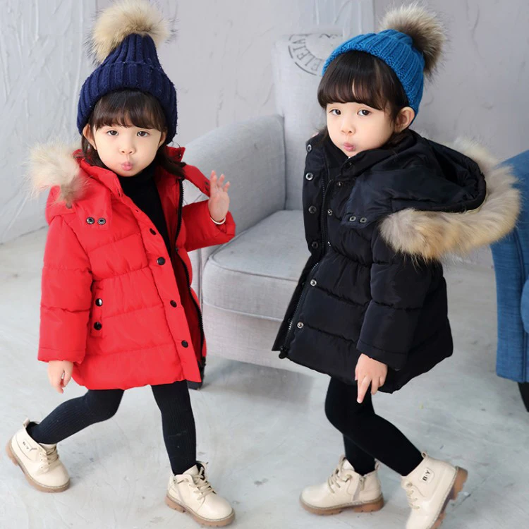 Зимняя одежда для маленьких девочек пуховики мальчиков детское пальто с мехом