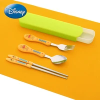 disney pooh bear stainless steel cutlery three piece childrens cartoon stainless steel cutlery chopsticks spoon