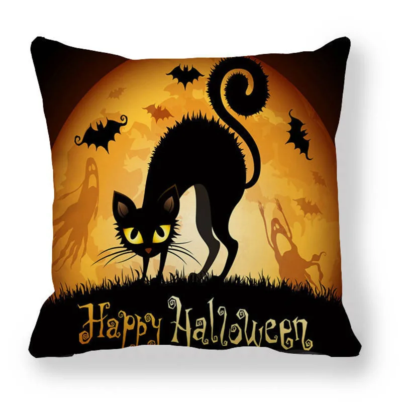 Halloween Collection Cartoon Horror Pumpkin Bat Ghost Pillowcase Decorative Hotel Car Chair Home Decor Pillow Case | Дом и сад