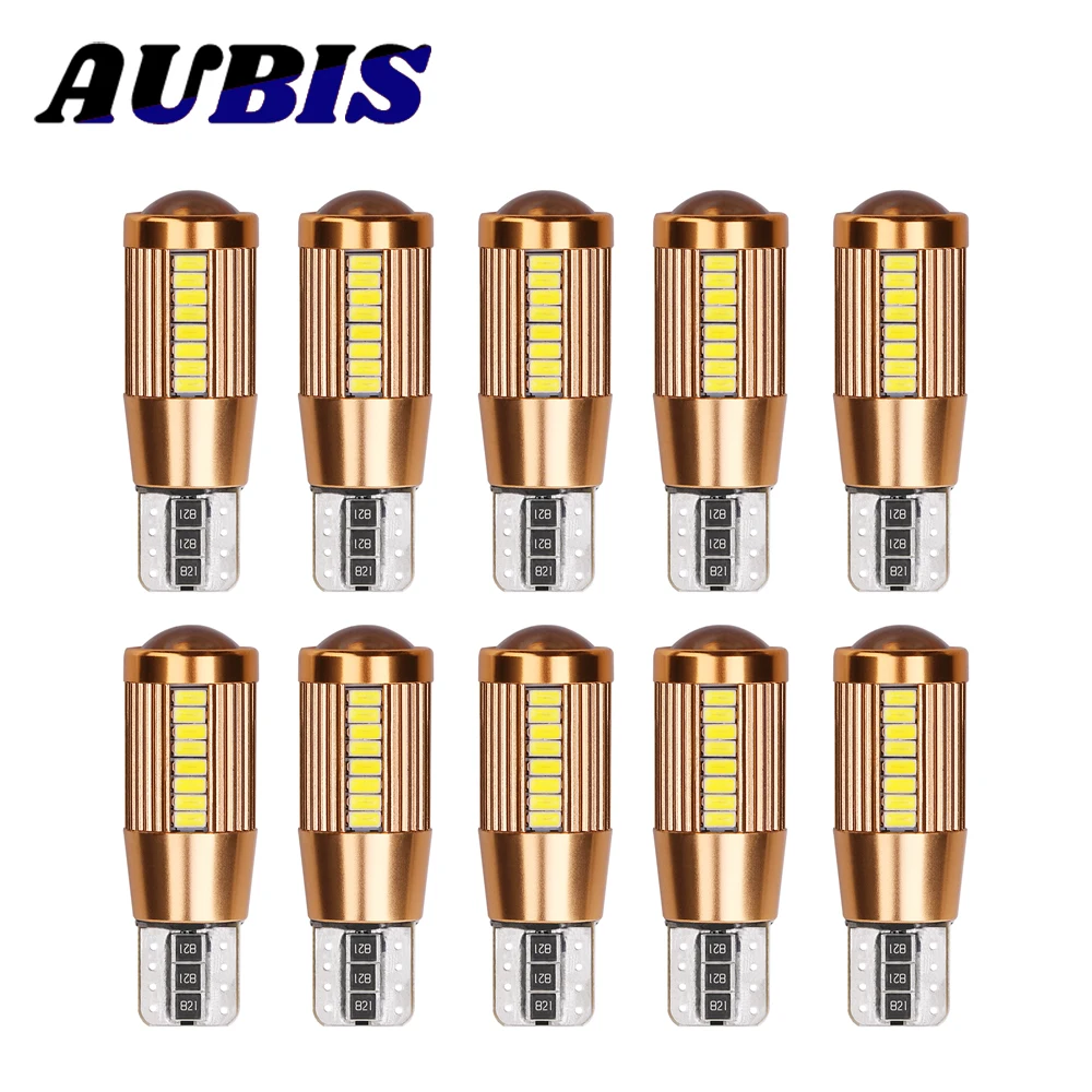 

T10 Motorcycle Headlight Led Car Bulbs Super Bright Golden Aluminous Shell 3014 22 smd W5W 194 168 Trunk Light Side Marker