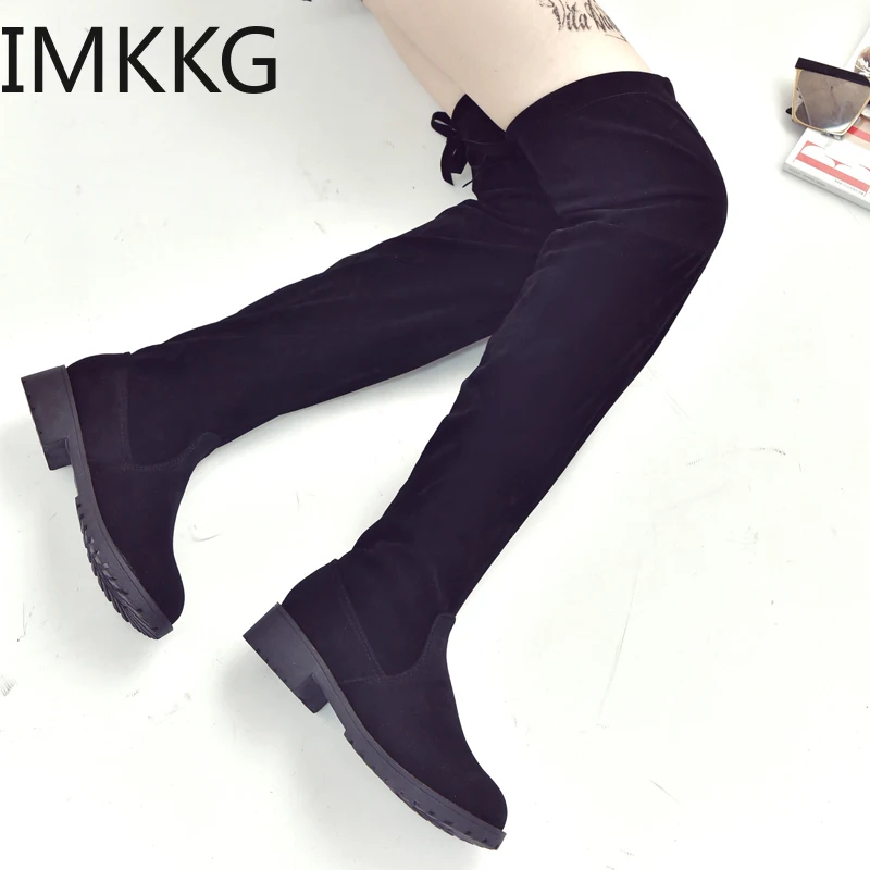 Новинка женские сапоги Осень зима новинка Сапоги выше колена элегантные