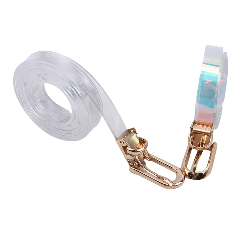 

2020 Women Waist Belt Resin Transparent Laser Metal Buckle Belts Female Leisure Wild Pin Buckle Women Strap Belt Cinturon Mujer