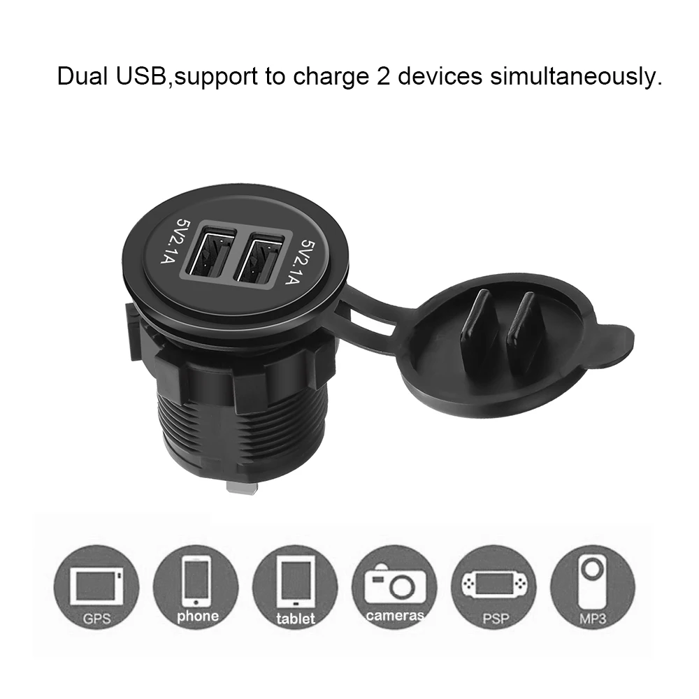12 V/24 V 4.2A двойной Порты и разъёмы в машину с USB туманный распылитель Зарядное