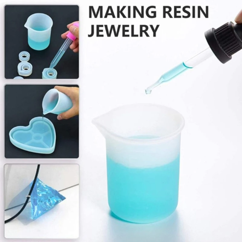 

8 Pcs Silicone Measuring Cups Mixing Cup Resin Glue Tools Set UV Epoxy DIY Crafts Jewelry Casting Tools