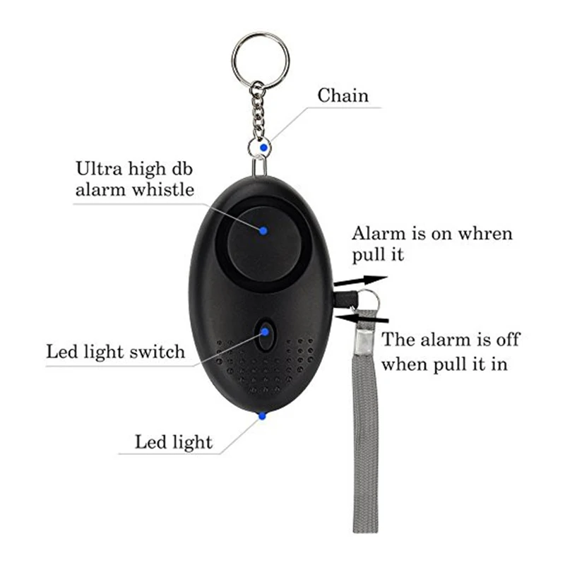 

Portable 130db Protect Alert Personal Defense Siren Anti-attack Security For Children Girl Older Women Carrying Loud Panic Alarm